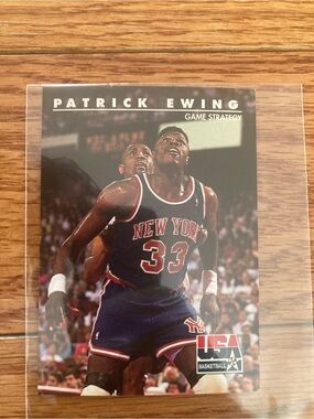 Patrick Ewing New York Knicks Blue Basketball Art Print